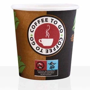 Coffee to go Espresso Becher aus Hartpapier 0,1l, 100Stk, Pappbecher to go - Bild 1 von 3