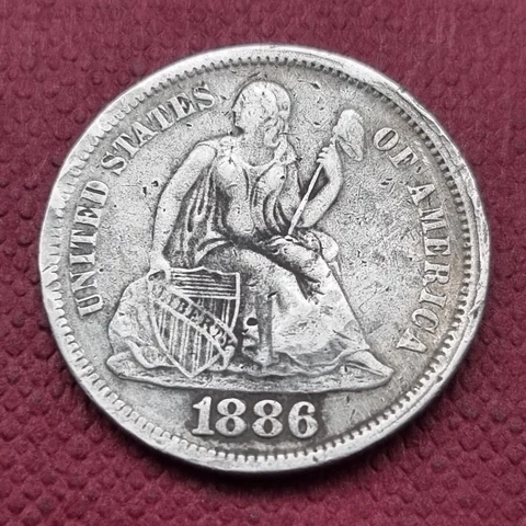 1886 Seated Liberty Dime 10c Better Grade XF Details #51536 Cover
