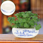 Blue & White Oriental Ceramic Plant Pot For Indoor/outdoor Decor
