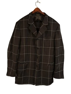 Abrigo deportivo R Raspinni Uomo para hombre 42 L negro a cuadros 100 % lana traje a cuadros 38 W Foto 1 de 4
