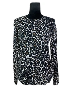 J.Crew Size S Womens Leopard Print Pullover Sweater Animal Print 100% Cotton - Picture 1 of 10