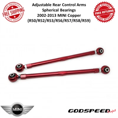 Brazos de control superiores traseros Godspeed Adj, rodamientos esféricos para Mini Cooper 02-13 Foto 1 de 4
