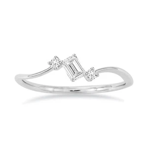 Anillo de compromiso para mujer 0,25 quilates esmeralda y anillo redondo de diamantes cultivados en laboratorio oro de 10 quilates - Imagen 1 de 3