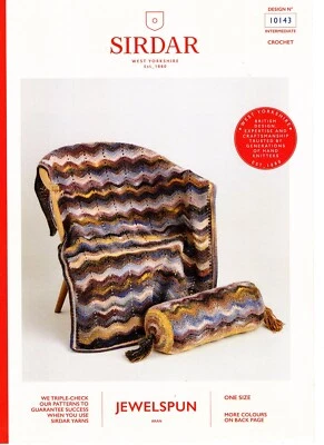 Blanket & Bolster Crochet Pattern – Sirdar Jewelspun Aran no.10143 - Image 1 of 2