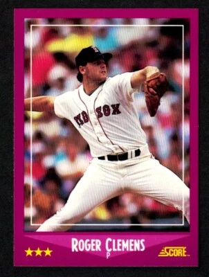1988 SCORE #110 ROGER CLEMENS - BOSTON RED SOX - *01 - Image 1 of 2