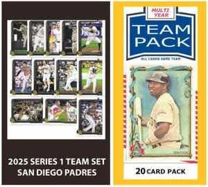 2024 Baseball Team Pack Padres 20 Card Pack Tony Gwynn + 2025 Topps Series 1 Tea - Picture 1 of 5
