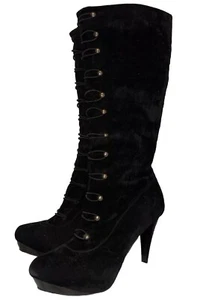 Women’s Black knee high Zippered boots size 8 - Picture 1 of 12