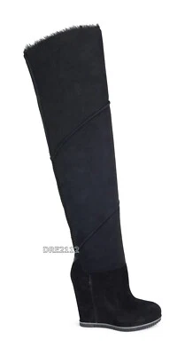 Botas de cuña UGG Classic Mondri OTK sobre la rodilla negras para mujer talla 7 *NUEVAS* Foto 1 de 4