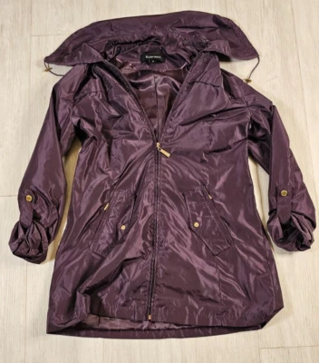Ellen Tracy Womens Jacket Medium Rain Coat Polyester Purple - Image 1 of 4
