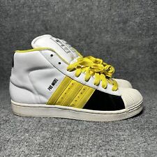 Adidas Pro Model High Top Sneakers Mens 9.5 Skate Padded White Yellow Black RARE
