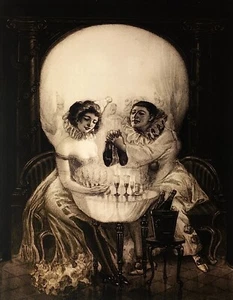 Salvador Dali, “L’ amour de Pierrot” Pierrot’s Love SKULL Optical Illusion, New - Picture 1 of 7