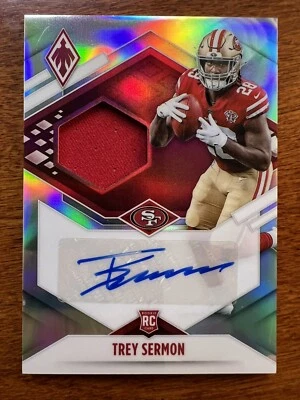 2021 Panini Phoenix Trey Sermon Rookie Jersey Auto #d 193/299 - 49ers RC - Image 1 of 2