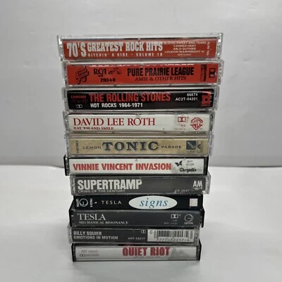 Rock Hair Metal Cassette Bundle Lot Supertramp Quiet Riot Rolling Stones Music - Image 1 of 4