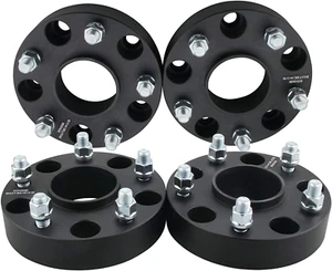 4PC Black 5X5.5 Hubcentric Wheel Spacers 1.5 Inch with 14X1.5 Studs Compatible w - Picture 1 of 10