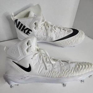 NEW NIKE FORCE SAVAGE ELITE D FOOTBALL CLEAT 923304-101 MEN SIZE 17 TRIPLE WHITE - Picture 1 of 12