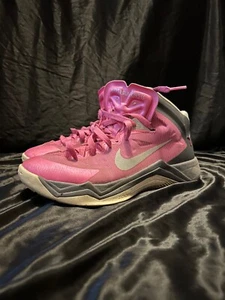 Nike Zoom HyperQuickness Pink Gray Basketball Shoes Pre-Owned Good Condition 8.5 - Picture 1 of 10