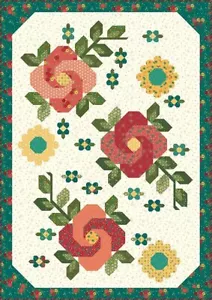 Midnight Rose Garden - 70.5" X 98.5" Market Street Twin Quilt - Cream Top & Bind - Picture 1 of 10