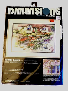 VTG Dimensions Cottage Retreat  Cross Stitch No Count 18x12  1988 - Picture 1 of 9