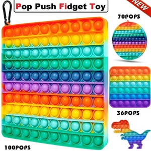 Pop Push Fidget Toy Bubble Sensory Stress Relief Kids Family Square Game Gift US - Picture 1 of 28
