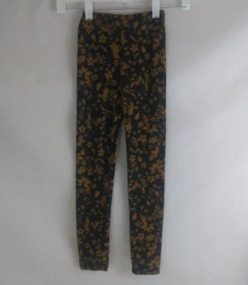 Leggings LuLaRoe Marrón Oscuro Con Diseños Florales Marrón Claro Niños L/XL Foto 1 de 4