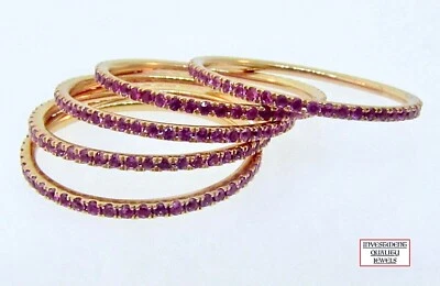 Микро набор из 18-каратного розового золота с розовым сапфиром Eternity Band - Изображение 1 из 4