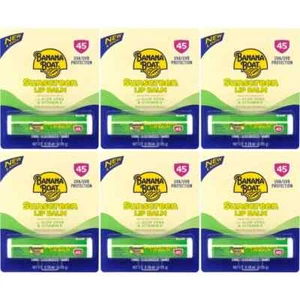 Paquete de 6 bálsamos labiales Banana Boat Aloe Vera + vitamina E FPS 45 - Protección solar - Imagen 1 de 3