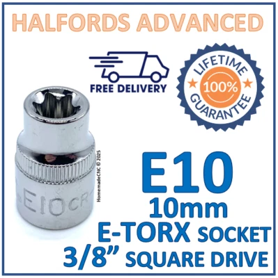 Halfords Advanced 3/8" Drive E10 E-Torx Socket - Free P&P - Lifetime Guarantee - Image 1 of 4
