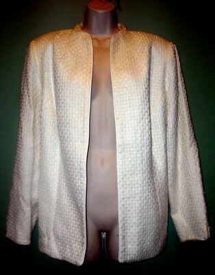 16W Light Cream White Textured Shimmer Jacket Jessica Howard - Image 1 of 4