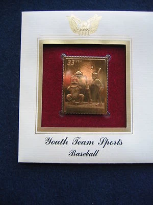 2000 Youth Team Sports Baseball Gold Golden Cover replica Stamp FDC - Image 1 of 3
