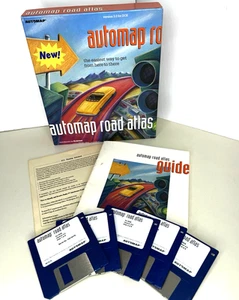 Vintage Automap Road Atlas V3.0 for DOS 3.5" Disk Big Box - Picture 1 of 15
