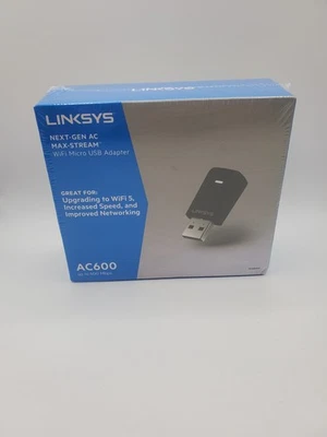 Adaptador Micro USB Linksys Next Gen AC Max Stream AC600 Wi-Fi novo na caixa - Imagem 1 de 2