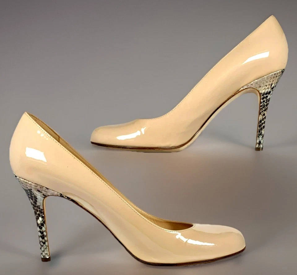 Kate Spade Mujer Karolina Bomba Charol Piel de Serpiente Tacones de Aguja 9.5M COMO NUEVO Foto 1 de 4