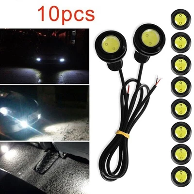 10x Eagle Lámparas Ojo LED DRL Niebla Funcionamiento Diurno Coche Luz Trasera Respaldo 12V Blanco Foto 1 de 4