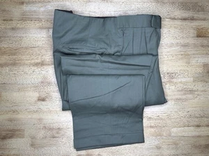 Pantalones para hombre Oxxford Clothes verde gabardina plisados con puños 38x30 - Imagen 1 de 7
