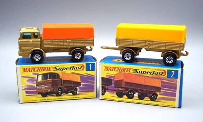 "MATCHBOX” *SUPERFAST* SF-1 & 2 MERCEDES TRUCK & TRAILER MINT BOXED - Image 1 of 4