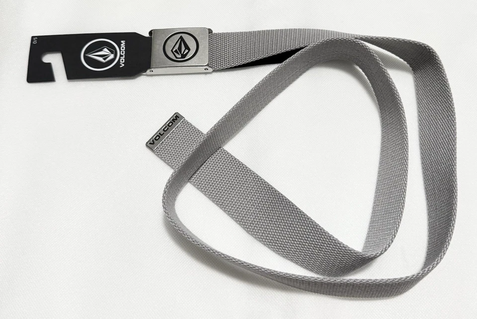 Volcom Circle Web Belt Heather Grey w/ Silver Buckle Adjustable One Size - New - Image 1 of 4