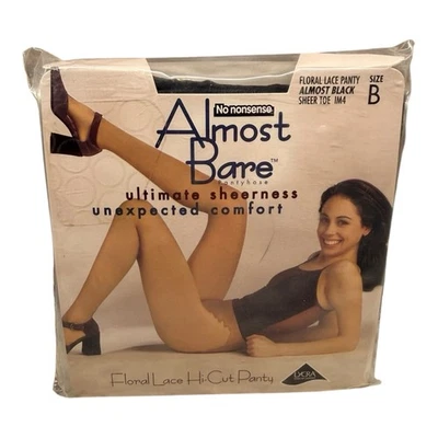 Pantimedias de colección sin tonterías casi desnudas talla B casi negras de encaje de corte alto Foto 1 de 2