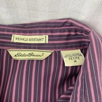 Blusa Camisa Eddie Bauer Mujer Manga Larga Con Botones Púrpura Mediana Pequeña Foto 1 de 4