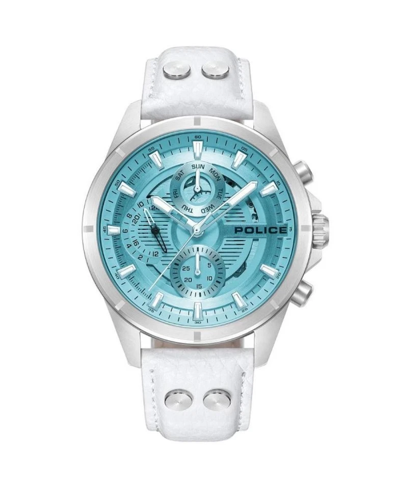 Reloj informal de cuarzo analógico POLICE para hombre clásico vestido esfera azul impermeable redondo 4 Foto 1 de 4