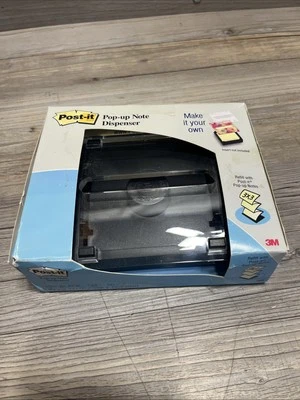 3M POST-IT Note Dispenser Pop-Up DESKTOP Acrylic and Black plastic Office/School - Image 1 of 4