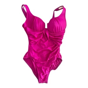 Miraclesuit Size 12 Fuchsia Pink Shaping Shapewear One Piece Swimsuit - Picture 1 of 4
