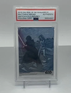 PSA Authentic Topps Star Wars Sketch Rise of Skywalker Rey Kylo Matthew Hirons - Picture 1 of 2