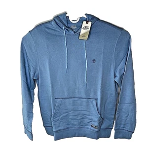 Izod Hoodie Sweatshirt French Terry Mens S Blue Drawstring Relaxed Fit New - Picture 1 of 11