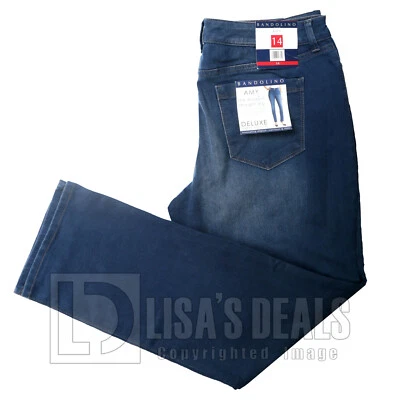 New Women's Bandolino Slim Jean Pants Amy Super Stretch Burgundy Blue 14 16 18 - Image 1 of 4