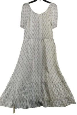 Vestido Floral Style & Co Sin Mangas Ditzy 1X Blanco Largo Maxi D007 Foto 1 de 4