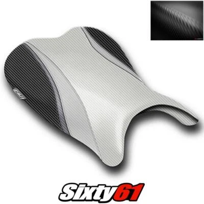 Cubierta de asiento delantera blanca Luimoto fibra de carbono Suzuki GSXR 600 750 2006 2007 Foto 1 de 2