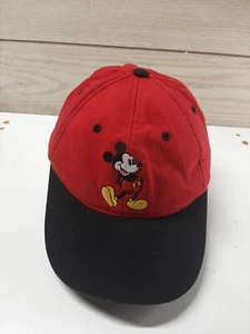 Vtg Disney Mickey Mouse Unlimited Tag Cap Snapback 2 Sizes  Black Red Dad Hat * - Picture 1 of 8