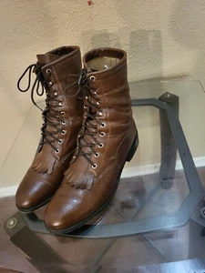 Dan Post Zecuda Men's Brown Leather Ankle Boots. Size 12EW,Cond.is V.Gd - Picture 1 of 8