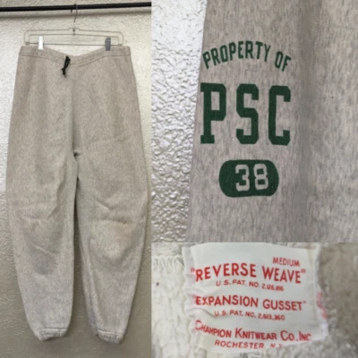 Vintage 1950s Champion Reverse Weave Sweatpants M Expansion Gusset PSC - Image 1 of 3