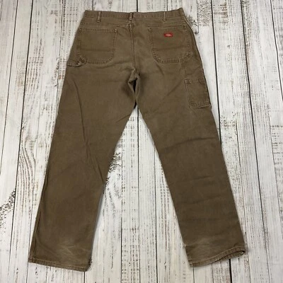 DICKIES 男式宽松直腿鸭子裤子 分布棕色 38X34 — 第 1/4 张图片